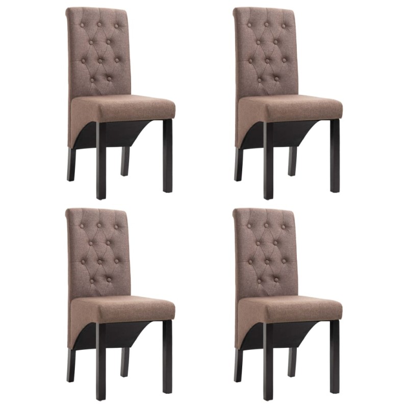 vidaXL Esszimmerstühle 4 Stk. Braun Stoff vidaXL Esszimmerstühle 4 Stk. Braun Stoff