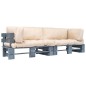 vidaXL 2-tlg. Outdoor-Sofa-Set Paletten Kissen Sandfarben Kiefernholz vidaXL 2-tlg. Outdoor-Sofa-Set Paletten Kissen Sandfarben Kiefernholz