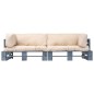 vidaXL 2-tlg. Outdoor-Sofa-Set Paletten Kissen Sandfarben Kiefernholz vidaXL 2-tlg. Outdoor-Sofa-Set Paletten Kissen Sandfarben Kiefernholz