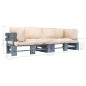 vidaXL 2-tlg. Outdoor-Sofa-Set Paletten Kissen Sandfarben Kiefernholz vidaXL 2-tlg. Outdoor-Sofa-Set Paletten Kissen Sandfarben Kiefernholz