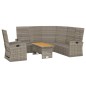 vidaXL 3-tlg. Garten-Lounge-Set mit Kissen Grau Poly Rattan vidaXL 3-tlg. Garten-Lounge-Set mit Kissen Grau Poly Rattan