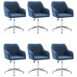 vidaXL Esszimmerstühle Drehbar 6 Stk. Blau Stoff vidaXL Esszimmerstühle Drehbar 6 Stk. Blau Stoff