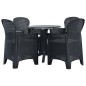 vidaXL 5-tlg. Garten-Essgruppe Kunststoff Rattan Anthrazit vidaXL 5-tlg. Garten-Essgruppe Kunststoff Rattan Anthrazit