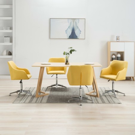 vidaXL Esszimmerstühle Drehbar 4 Stk. Gelb Stoff
