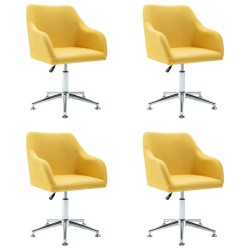 vidaXL Esszimmerstühle Drehbar 4 Stk. Gelb Stoff