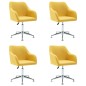 vidaXL Esszimmerstühle Drehbar 4 Stk. Gelb Stoff vidaXL Esszimmerstühle Drehbar 4 Stk. Gelb Stoff