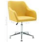 vidaXL Esszimmerstühle Drehbar 4 Stk. Gelb Stoff vidaXL Esszimmerstühle Drehbar 4 Stk. Gelb Stoff