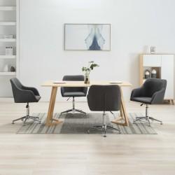 vidaXL Esszimmerstühle Drehbar 4 Stk. Dunkelgrau Stoff