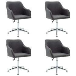 vidaXL Esszimmerstühle Drehbar 4 Stk. Dunkelgrau Stoff
