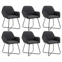 vidaXL Esszimmerstühle 6 Stk. Schwarz Stoff