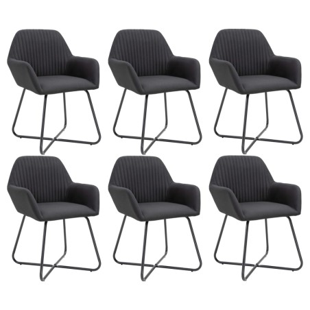 vidaXL Esszimmerstühle 6 Stk. Schwarz Stoff