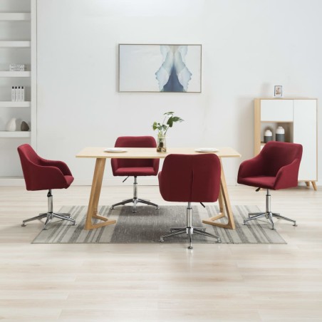 vidaXL Esszimmerstühle Drehbar 4 Stk. Weinrot Stoff