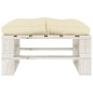 vidaXL Outdoor-Ottomane Paletten mit Kissen in Creme Holz vidaXL Outdoor-Ottomane Paletten mit Kissen in Creme Holz