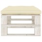 vidaXL Outdoor-Ottomane Paletten mit Kissen in Creme Holz vidaXL Outdoor-Ottomane Paletten mit Kissen in Creme Holz