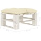 vidaXL Outdoor-Ottomane Paletten mit Kissen in Creme Holz vidaXL Outdoor-Ottomane Paletten mit Kissen in Creme Holz