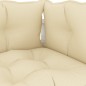 vidaXL Garten-Paletten-Ecksofa mit Kissen in Creme Holz vidaXL Garten-Paletten-Ecksofa mit Kissen in Creme Holz