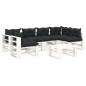 vidaXL 7-tlg. Garten-Lounge-Set Paletten mit Kissen in Anthrazit Holz vidaXL 7-tlg. Garten-Lounge-Set Paletten mit Kissen in Anthrazit Holz