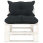 vidaXL Garten-Paletten-Mittelsofa mit Kissen in Anthrazit Holz vidaXL Garten-Paletten-Mittelsofa mit Kissen in Anthrazit Holz
