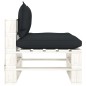vidaXL Garten-Paletten-Mittelsofa mit Kissen in Anthrazit Holz vidaXL Garten-Paletten-Mittelsofa mit Kissen in Anthrazit Holz