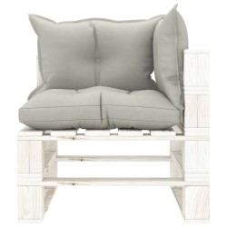 vidaXL Garten-Paletten-Ecksofa mit Kissen in Taupe Holz
