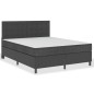 vidaXL Boxspringbett Dunkelgrau Stoff 160x200 cm vidaXL Boxspringbett Dunkelgrau Stoff 160x200 cm