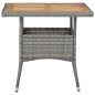 vidaXL 3-tlg. Garten-Essgruppe Poly Rattan und Akazienholz Grau vidaXL 3-tlg. Garten-Essgruppe Poly Rattan und Akazienholz Grau