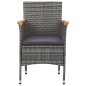 vidaXL 3-tlg. Garten-Essgruppe Grau Poly Rattan und Akazienholz vidaXL 3-tlg. Garten-Essgruppe Grau Poly Rattan und Akazienholz