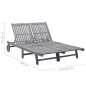 vidaXL 2-Personen-Sonnenliege mit Auflage Grau Akazie Massivholz vidaXL 2-Personen-Sonnenliege mit Auflage Grau Akazie Massivholz