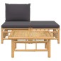 vidaXL 3-tlg. Garten-Lounge-Set mit Dunkelgrauen Kissen Bambus vidaXL 3-tlg. Garten-Lounge-Set mit Dunkelgrauen Kissen Bambus