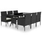 vidaXL 7-tlg. Garten-Essgruppe Poly Rattan Schwarz vidaXL 7-tlg. Garten-Essgruppe Poly Rattan Schwarz