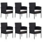 vidaXL 7-tlg. Garten-Essgruppe Poly Rattan Schwarz vidaXL 7-tlg. Garten-Essgruppe Poly Rattan Schwarz