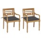 vidaXL Batavia-Stühle 2 Stk. mit Anthrazit Kissen Teak Massivholz vidaXL Batavia-Stühle 2 Stk. mit Anthrazit Kissen Teak Massivholz