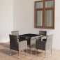 vidaXL 5-tlg. Garten-Essgruppe Poly Rattan Anthrazit vidaXL 5-tlg. Garten-Essgruppe Poly Rattan Anthrazit