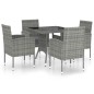 vidaXL 5-tlg. Garten-Essgruppe Poly Rattan Anthrazit vidaXL 5-tlg. Garten-Essgruppe Poly Rattan Anthrazit