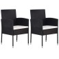vidaXL 3-tlg. Garten-Essgruppe Poly Rattan & Massivholz Akazie Schwarz vidaXL 3-tlg. Garten-Essgruppe Poly Rattan & Massivholz Akazie Schwarz