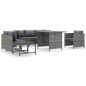 vidaXL 8-tlg. Garten-Lounge-Set mit Kissen Poly Rattan Grau vidaXL 8-tlg. Garten-Lounge-Set mit Kissen Poly Rattan Grau