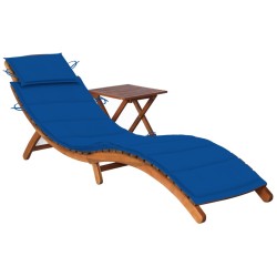 vidaXL Sonnenliege mit Tisch und Auflage Massivholz Akazie 