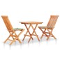 vidaXL 3-tlg. Bistro-Set mit Kissen Blattmuster Massivholz Teak vidaXL 3-tlg. Bistro-Set mit Kissen Blattmuster Massivholz Teak