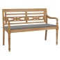 vidaXL Batavia-Gartenbank mit Grauer Auflage 150 cm Massivholz Teak vidaXL Batavia-Gartenbank mit Grauer Auflage 150 cm Massivholz Teak