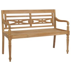 vidaXL Batavia-Gartenbank mit Grauer Auflage 150 cm Massivholz Teak 
