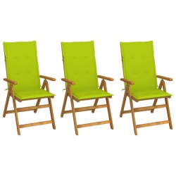 vidaXL Klappbare Gartenstühle 3 Stk. mit Auflagen Massivholz Akazie
