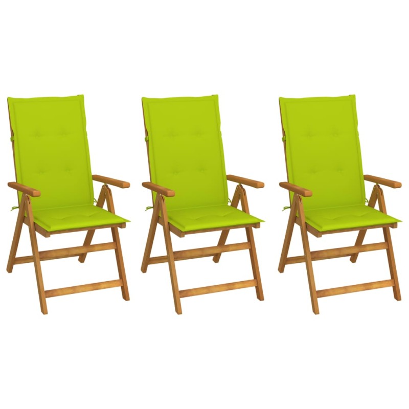 vidaXL Klappbare Gartenstühle 3 Stk. mit Auflagen Massivholz Akazie vidaXL Klappbare Gartenstühle 3 Stk. mit Auflagen Massivholz Akazie