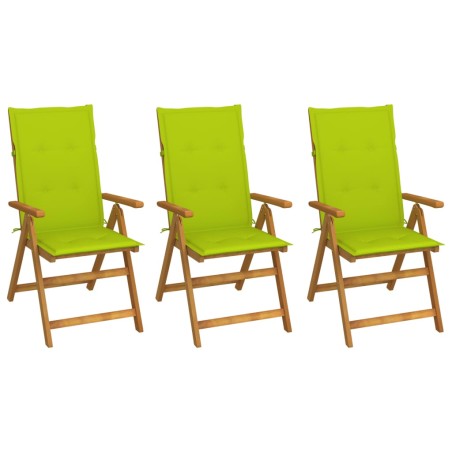 vidaXL Klappbare Gartenstühle 3 Stk. mit Auflagen Massivholz Akazie