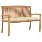 vidaXL Stapelbare Gartenbank mit Auflage 128,5 cm Massivholz Teak vidaXL Stapelbare Gartenbank mit Auflage 128,5 cm Massivholz Teak
