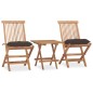 vidaXL 3-tlg. Garten-Essgruppe mit Kissen Klappbar Massivholz Teak vidaXL 3-tlg. Garten-Essgruppe mit Kissen Klappbar Massivholz Teak