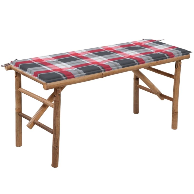 vidaXL Klappbare Gartenbank mit Auflage 118 cm Bambus vidaXL Klappbare Gartenbank mit Auflage 118 cm Bambus