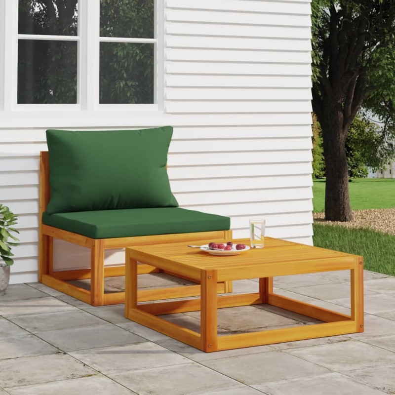vidaXL 2-tlg. Garten-Sofa-Set mit Kissen Massivholz Akazie vidaXL 2-tlg. Garten-Sofa-Set mit Kissen Massivholz Akazie