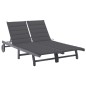 vidaXL 2-Personen-Sonnenliege mit Auflage Grau Akazie Massivholz vidaXL 2-Personen-Sonnenliege mit Auflage Grau Akazie Massivholz