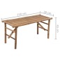 vidaXL Klappbare Gartenbank mit Auflage 118 cm Bambus vidaXL Klappbare Gartenbank mit Auflage 118 cm Bambus