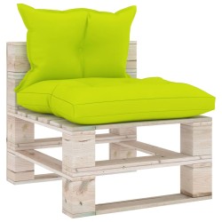 vidaXL Garten-Mittelsofa aus Paletten mit Kissen Kiefernholz